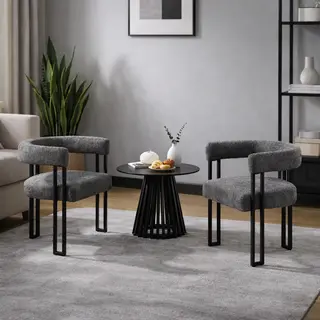 Zestaw 2 krzeseł Seravia z tkaniny szenilowej 2szt.