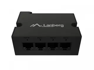 Lanberg Przełącznik Din-Ge4-Bt-90w 1xIn 3xOut 1GB PoE Extender Gigabit Ethernet Din Rail Bt 90W