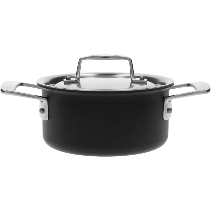 Demeyere black 5 garnek niski z pokrywką 1.5 ltr