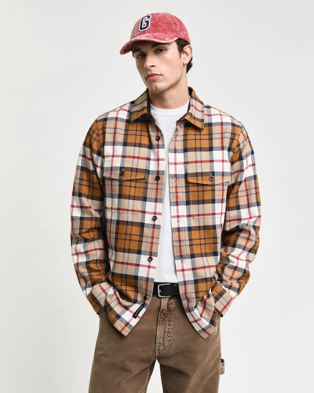 Gant Bawełniana Koszula Męska W Kratkę Z Długim Rękawem Regular Fit
