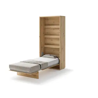 Półkotapczan pionowy BC-03 Bed Concept | 90x200 cm | Dąb Artisan | składany | funkcjonalny | oszczędność przestrzeni