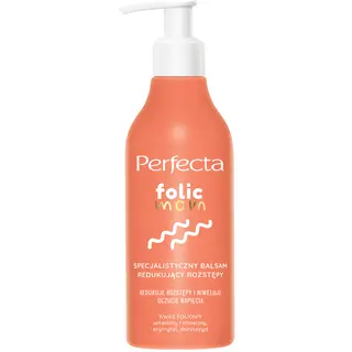 Perfecta Folic Mom specjalistyczny balsam redukujący rozstępy dla kobiet w ciąży z kwasem foliowym, erytrytolem, darutozydem, wąkrotą azjatycką, masłem shea i witaminami C, E, F 200 ml