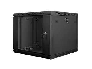 Lanberg Szafa instalacyjna wisząca 19 cali 9U 600X600mm czarna (drzwi szklane)