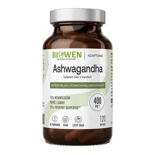 BIOWEN Ashwagandha – suplement diety dla ludzi – 120 kapsułek