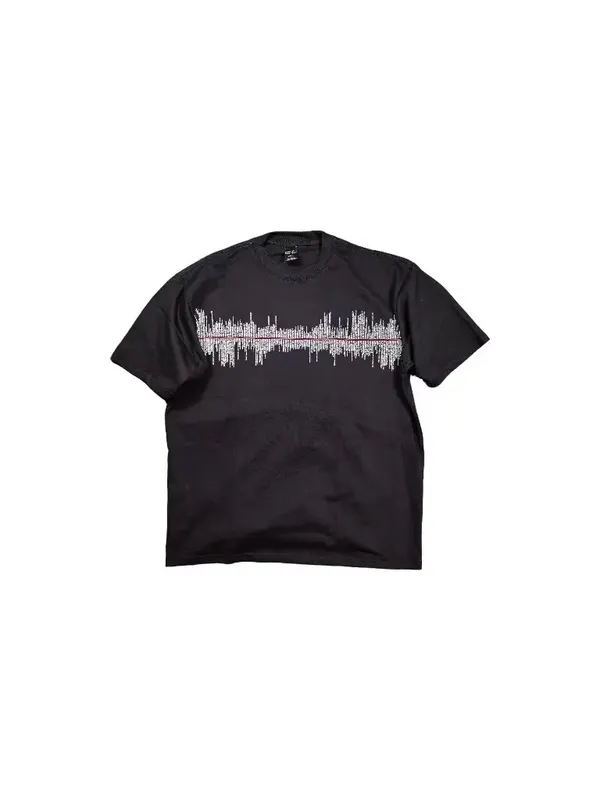Lmyer Number Nine Pulse Print Casual Loose Basic Short Sleeved T-Shirts Casual Men Tees