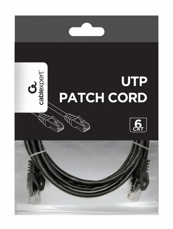 Gembird Patch cord Kat.6 UTP 2m czarny