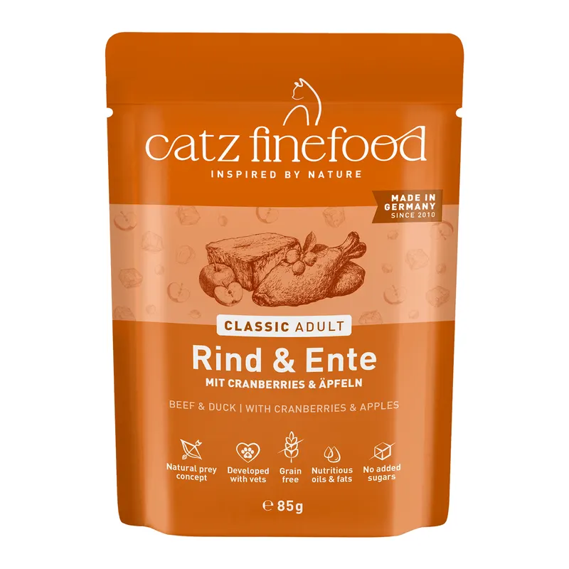 catz finefood, 8 x 85 g - Wołowina i kaczka
