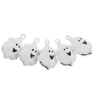 Zestaw 5 metalowych wiszących dekoracji w kształcie duchów na Halloween