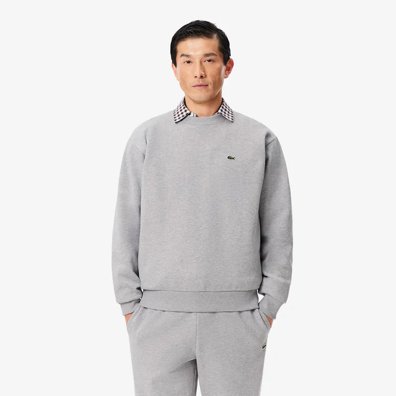 Lacoste Bluza Z Bawełnianej Dresówki Szara Męskie Szary