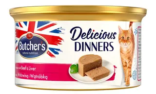 Butcher’s Delicious Dinners Cat- mokra karma dla kota z wołowiną i wątróbką w formie musu - puszka - 85 g