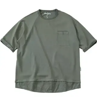 New Arrival Fake Two-piece Hem Patchwork Design High-quality Washed Cotton Round Neck Short Sleeved T-shirt for Men's Fashion