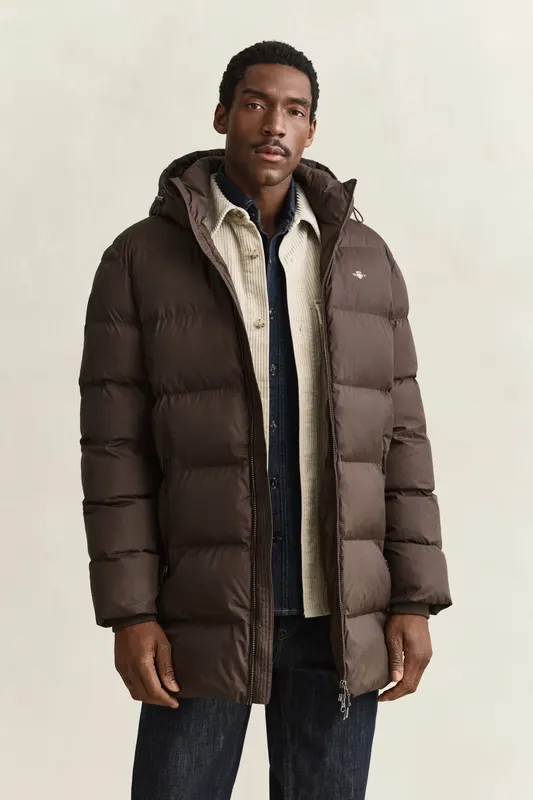 Gant Wydłużona Kurtka Active Cloud Męska Regular Fit Brązowa