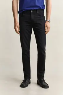 Gant Jeansy Męskie Slim Fit Czarne