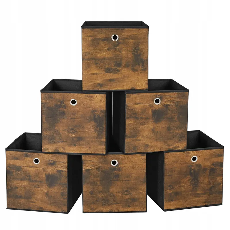 Pudełka do przechowywania ORGANIZER Pojemniki RUSTYKALNE 6 szt. 30x30 cm