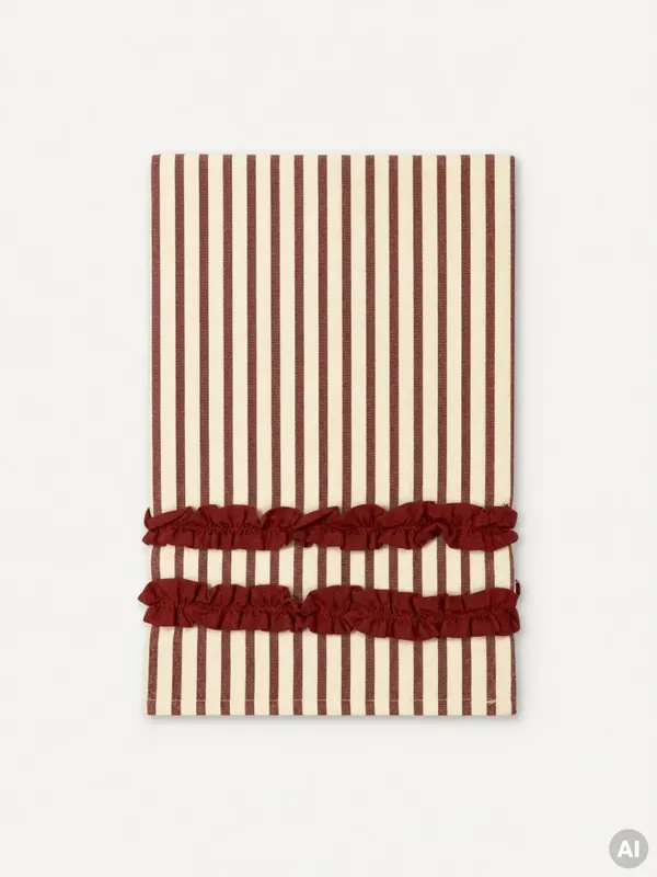Bieżnik FESTILINE bawełniany w paski czerwone 40x160 cm