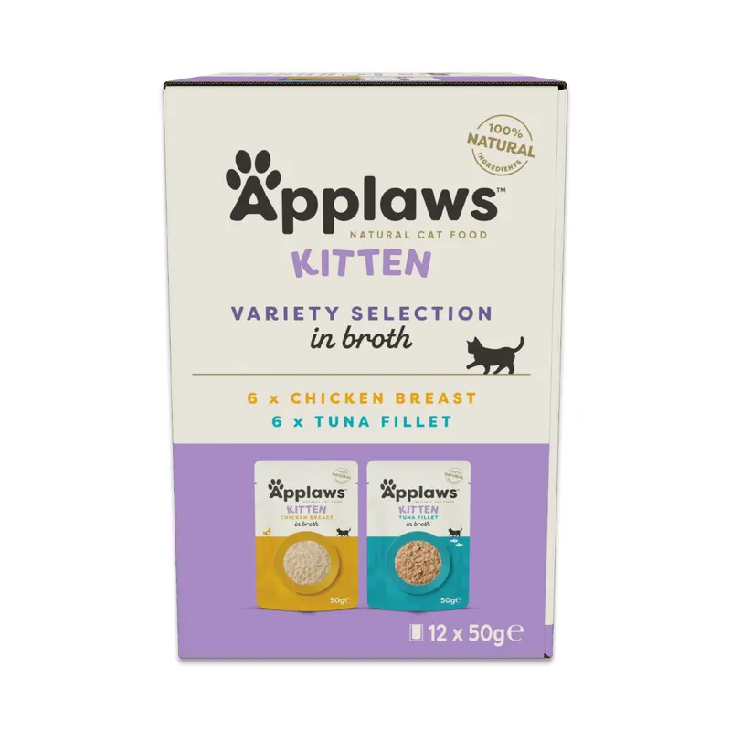 Megapakiet Applaws Natural Kitten w bulionie, 48 x 50 g - Pakiet mieszany