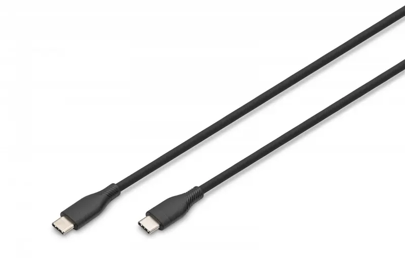 Digitus Kabel połączeniowy silikonowy USB-C - USB-C, USB 2.0 60W, 0,5m Czarny