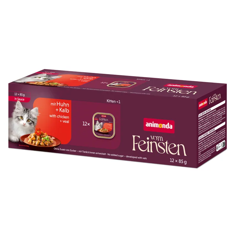 animonda Vom Feinsten Kitten w sosie, 12 x 85 g - Kurczak i cielęcina