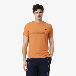 Lacoste Sportowy T-Shirt Z Nadrukiem Męskie Pomarańczowy