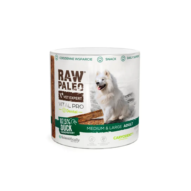 VETEXPERT Raw Paleo Vital Pro Dental Duck Medium Large Mono - przysmak dla psa - 100g