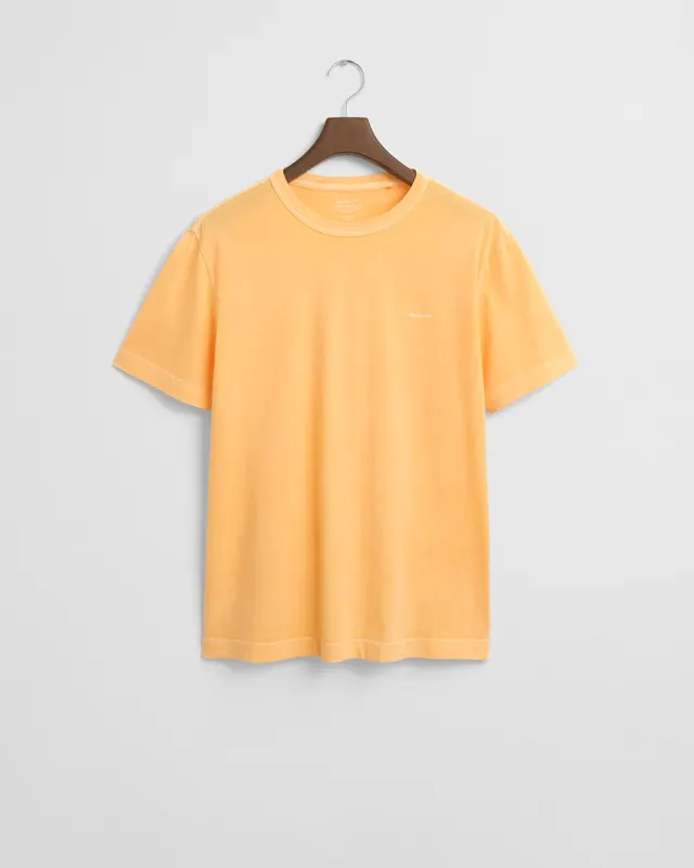 Gant T-Shirt Męski Z Okrągłym Kołnierzykiem Regular Fit Żółty