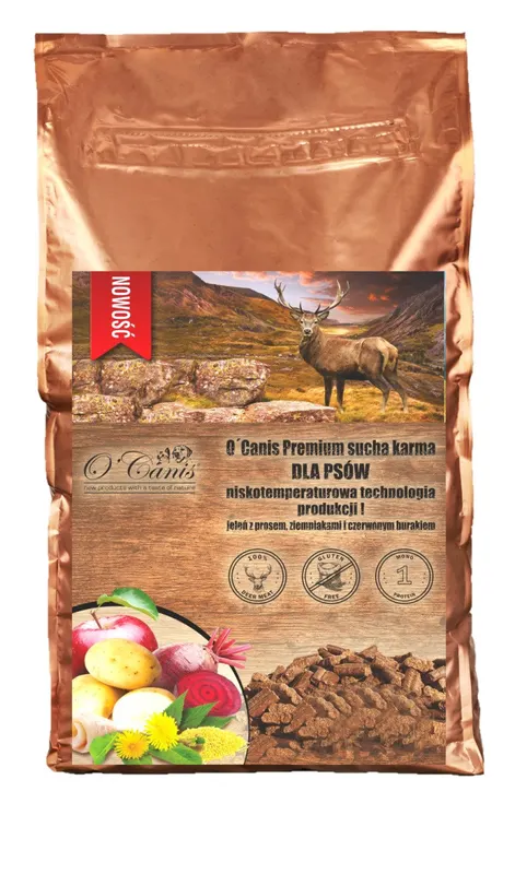 O'CANIS Jeleń z prosem, ziemniakami i czerwonym burakiem Mono - sucha karma dla psa - 6kg