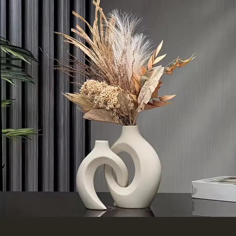 SOLUNEA – Nowoczesny ceramiczny wazon dekoracyjny w stylu japandi
