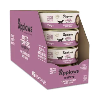 Korzystny pakiet Applaws Taste Toppers Natural w sosie, 48 x 156 g - Kurczak i kaczka