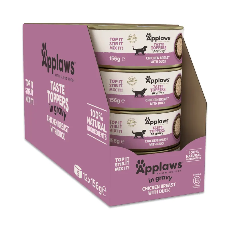 Korzystny pakiet Applaws Taste Toppers Natural w sosie, 24 x 156 g - Kurczak i kaczka