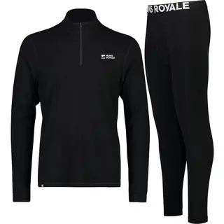 Mons Royale Cascade 1/4 Zip/Base Layer Set, męski, czarny