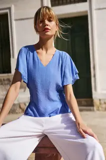 Taliowana koszula niebieska