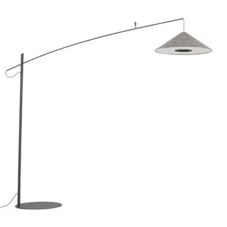 Lampa podłogowa POISE A 11767 Nowodvorski szara nowoczesna lampa stojąca z tkaniny i stali, 230 cm, E27