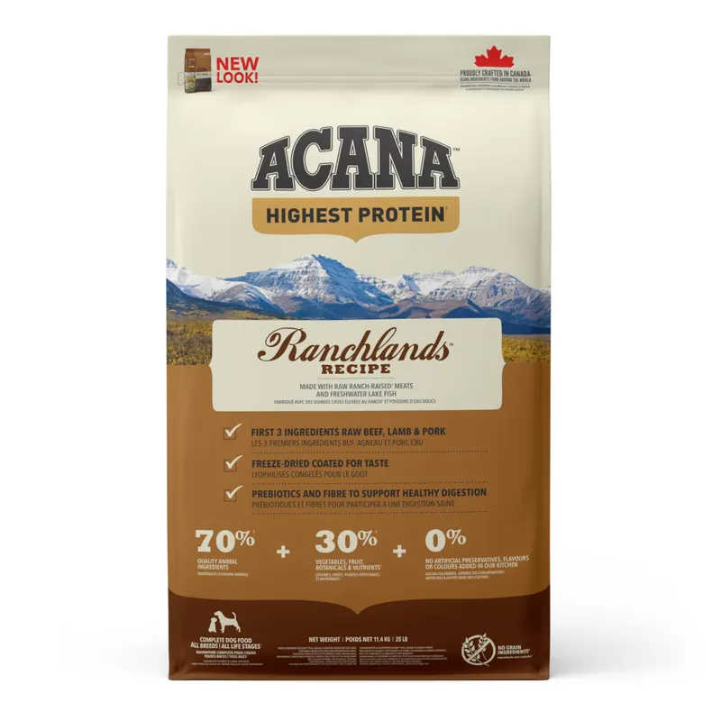 Acana Highest Protein wołowina, jagnięcina i pstrąg - 11,4 kg