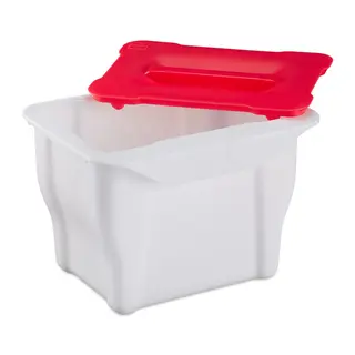 Kosz kuchenny wiszący 5l biały/czerwony
