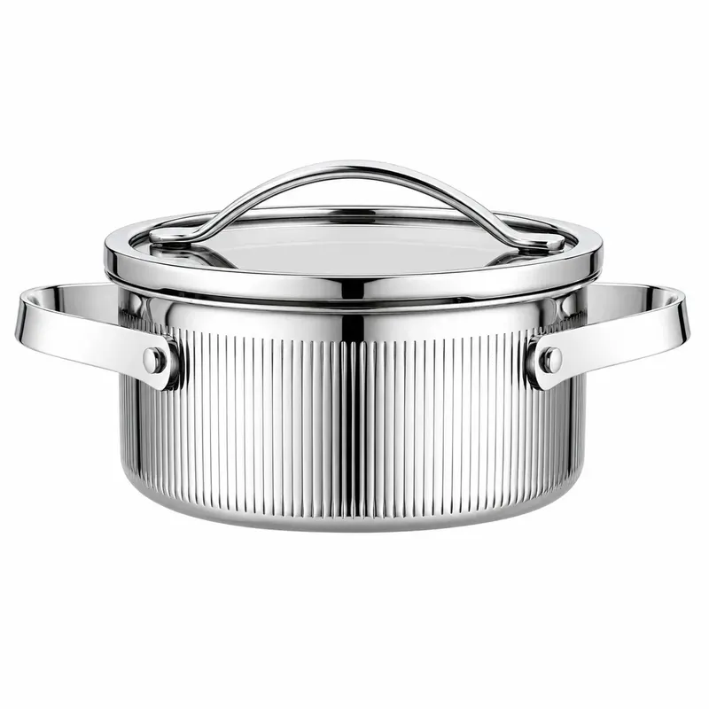 Garnek Vcasa Velora 16Cm Stal 304 Tri-Ply Indukcja Pokrywka Odcedzanie 1,5L