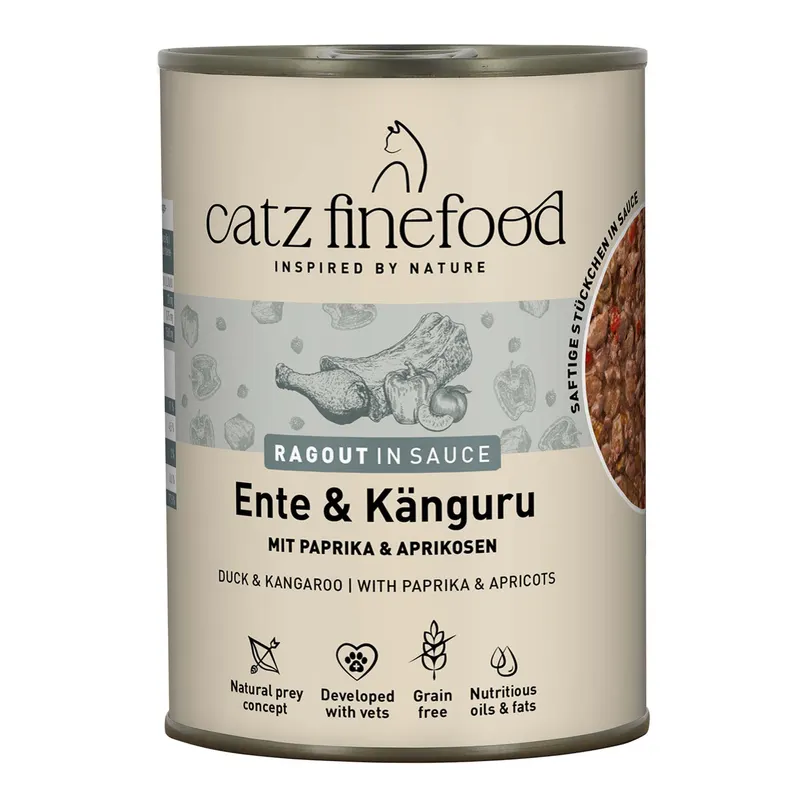 catz finefood Ragout, 6 x 380 g - Kaczka z kangurem