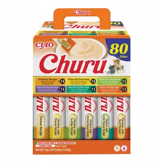 INABA Churu Mix z kurczakiem Box - przysmak dla kota - 80x14g