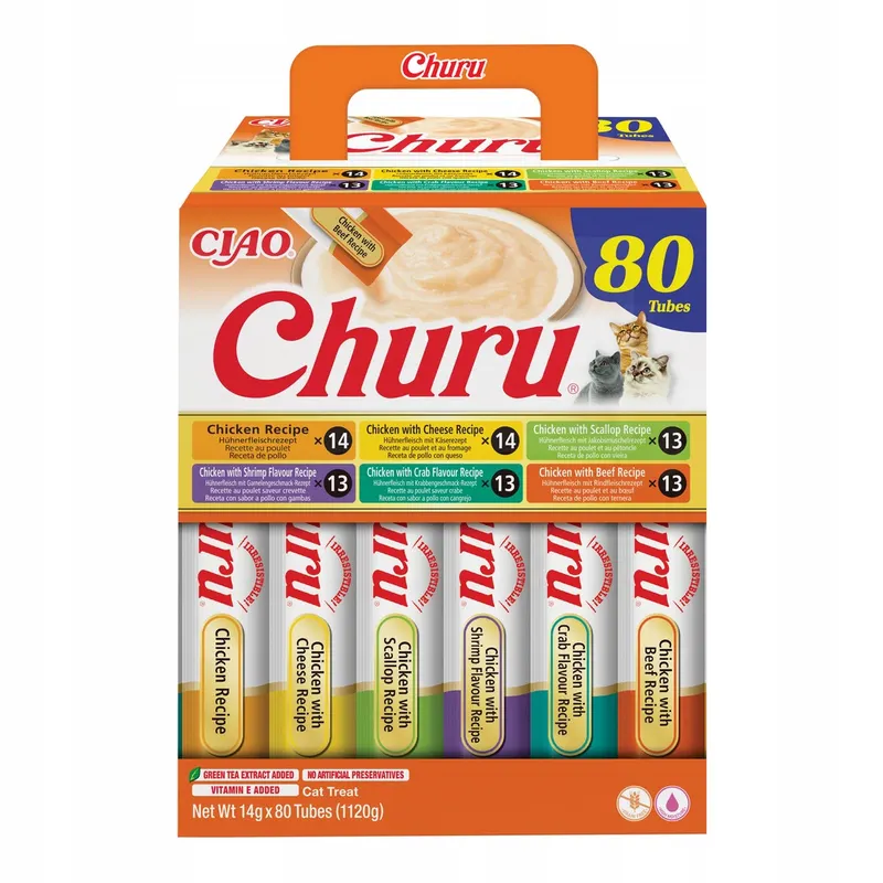 INABA Churu Mix z kurczakiem Box - przysmak dla kota - 80x14g