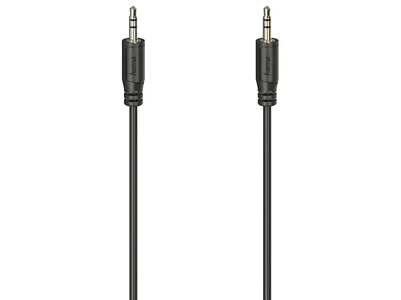 Kabel HAMA Flexi-Slim wtyk jack 3,5 mm złoty czarny, 0,75
