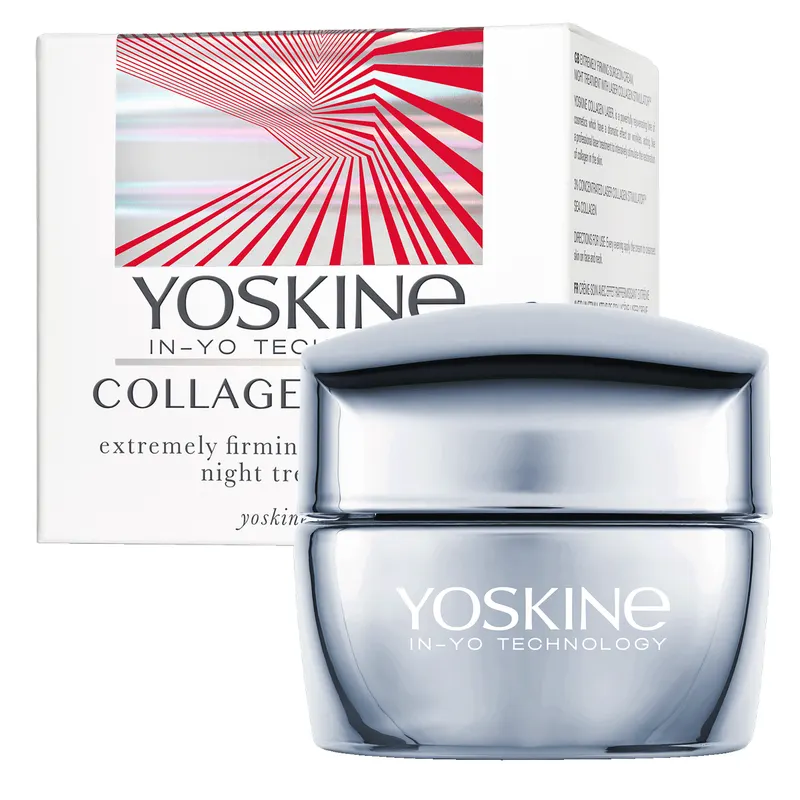 Yoskine Collagen Laser krem-zabieg na noc z Laser Collagen Stimulator™, kolagenem, peptydami, masłem shea i olejem jojoba 50 ml