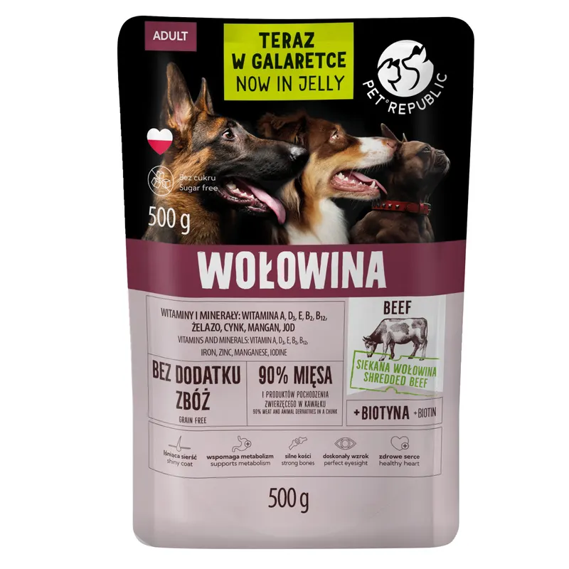 Pet Republic w galarecie, 9 x 500 g - Wołowina