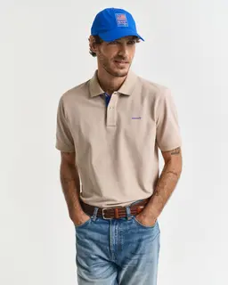Gant Polo Męski Z Krótkim Rękawem Regular Fit Beżowy