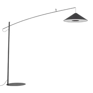 Lampa podłogowa POISE A 11768 Nowodvorski czarna – lampa stojąca z regulowanym ramieniem i stożkowym kloszem E27 do salonu i sypialni