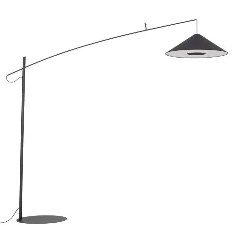 Lampa podłogowa POISE A 11768 Nowodvorski czarna – lampa stojąca z regulowanym ramieniem i stożkowym kloszem E27 do salonu i sypialni
