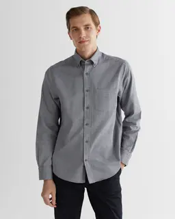 Gant Bawełniana Koszula Męska Z Długim Rękawem Regular Fit Szara