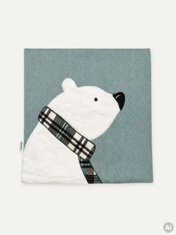 Poszewka GRIZZLY ze świątecznym misiem 45x45 cm