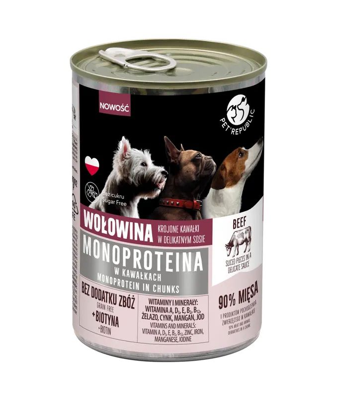 PET REPUBLIC Mono Wołowina - mokra karma dla psa - 400 g