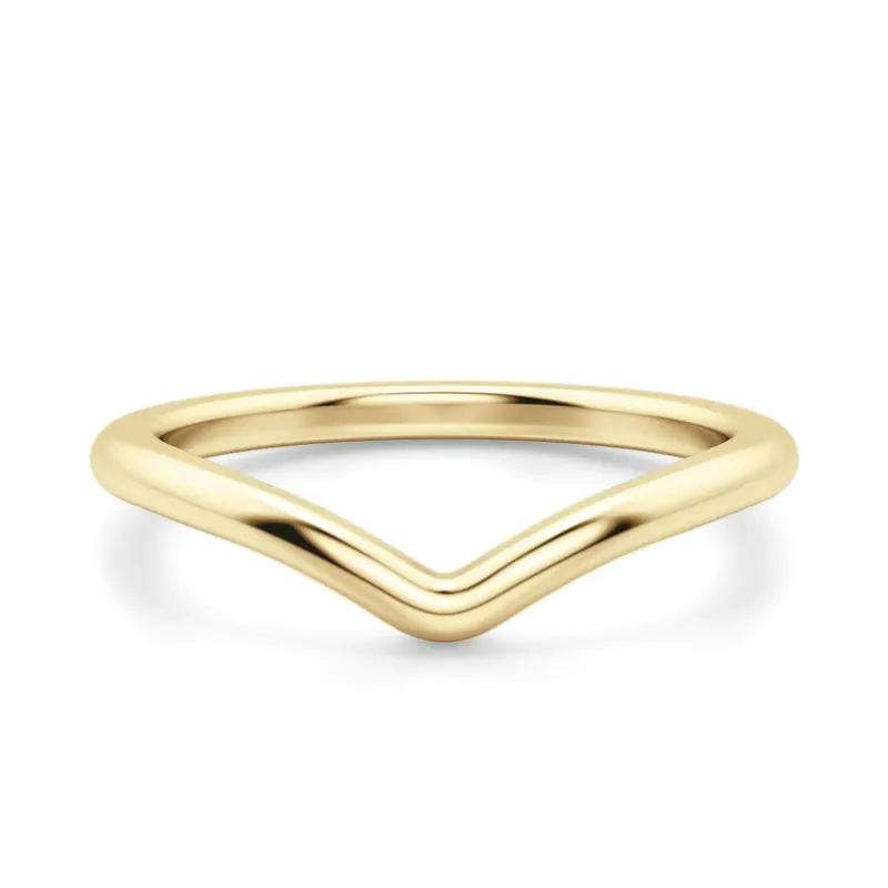 Obrączka Ślubna Chevron 585 Żółte Złoto (14K)