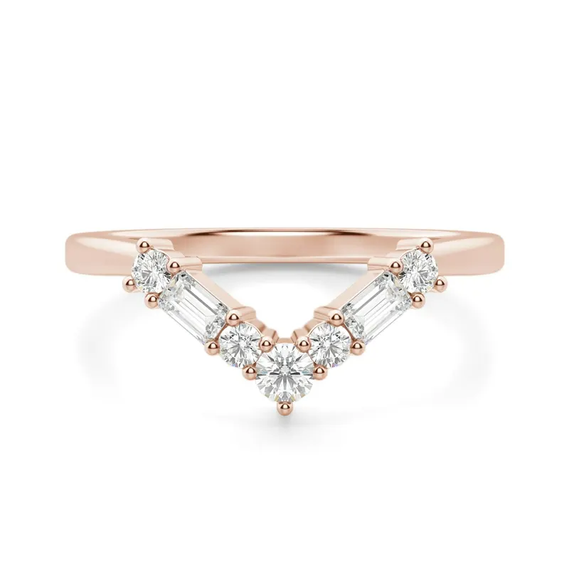 Obrączka Ślubna Nesting Laboratoryjny Diament 585 Różowe Złoto (14K)