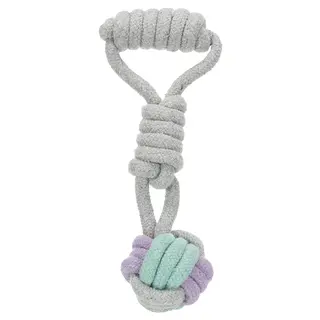 Trixie Junior piłka z węzłem na sznurku, zabawka dla psa - Ok. dł.: 23 cm, Ø 6 cm